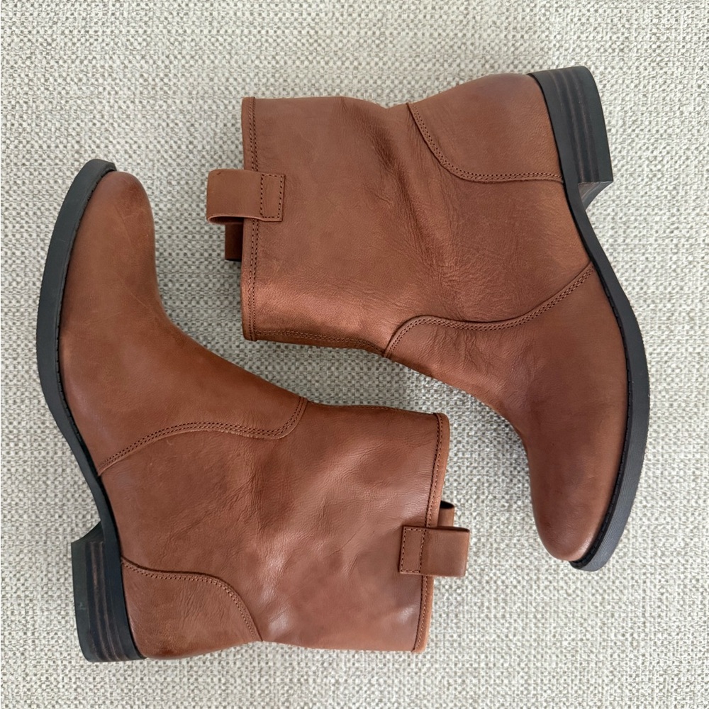 Brown Leather Ankle Booties